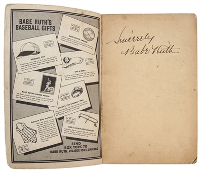 1935 Quaker Oats "Babe Ruths Big Book of Baseball" - Signed by Babe Ruth (JSA)